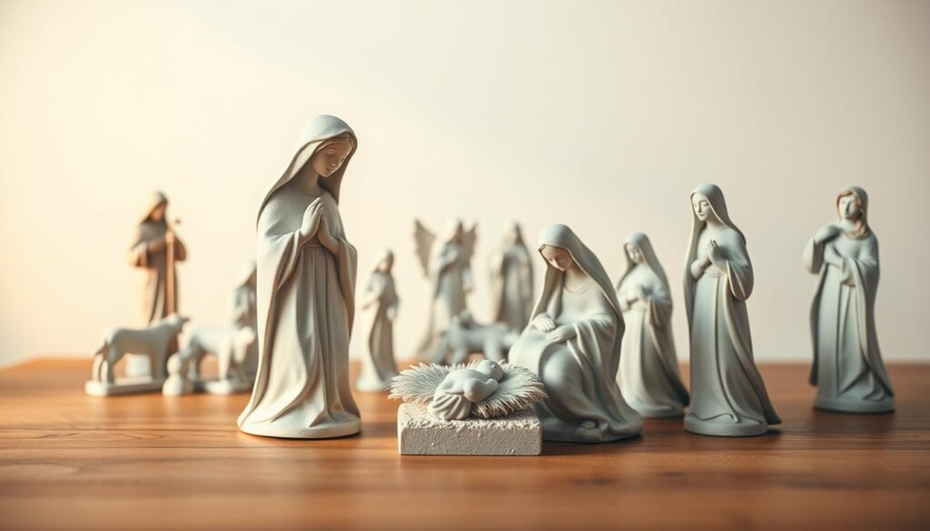 contemporary nativity figurines