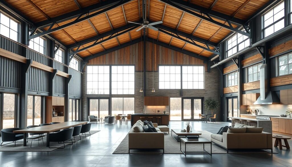 metal building home interior