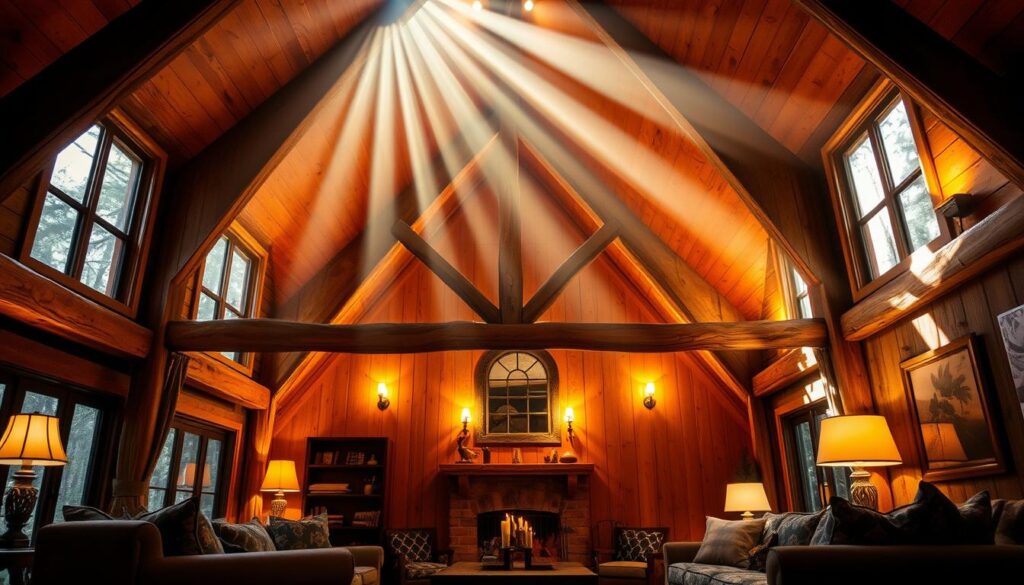 A-frame interior lighting ideas