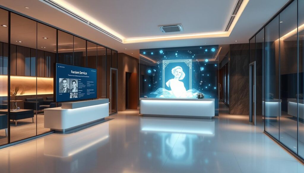 funeral home interior design with technology