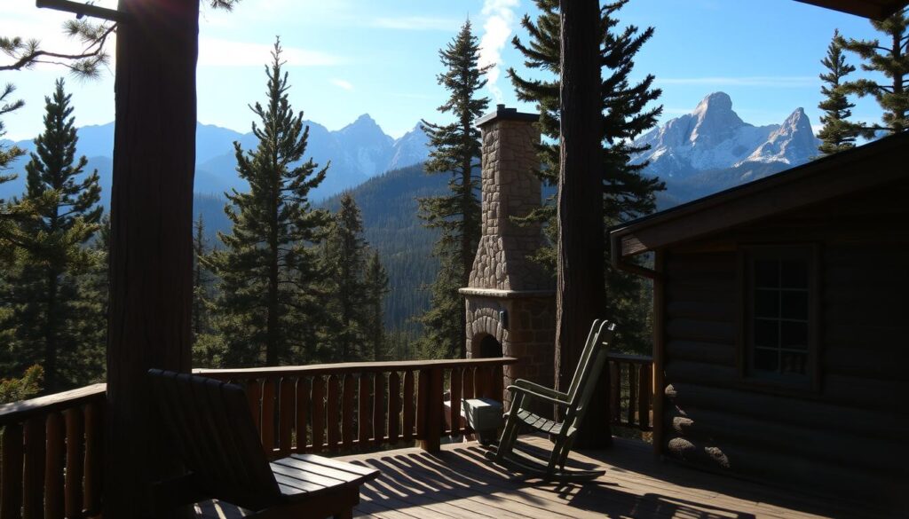 rustic mountain porch